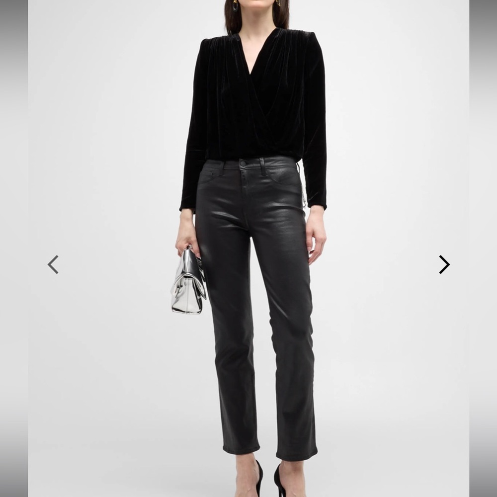 L’AGENCE Kallie Crossover Velvet Bodysuit